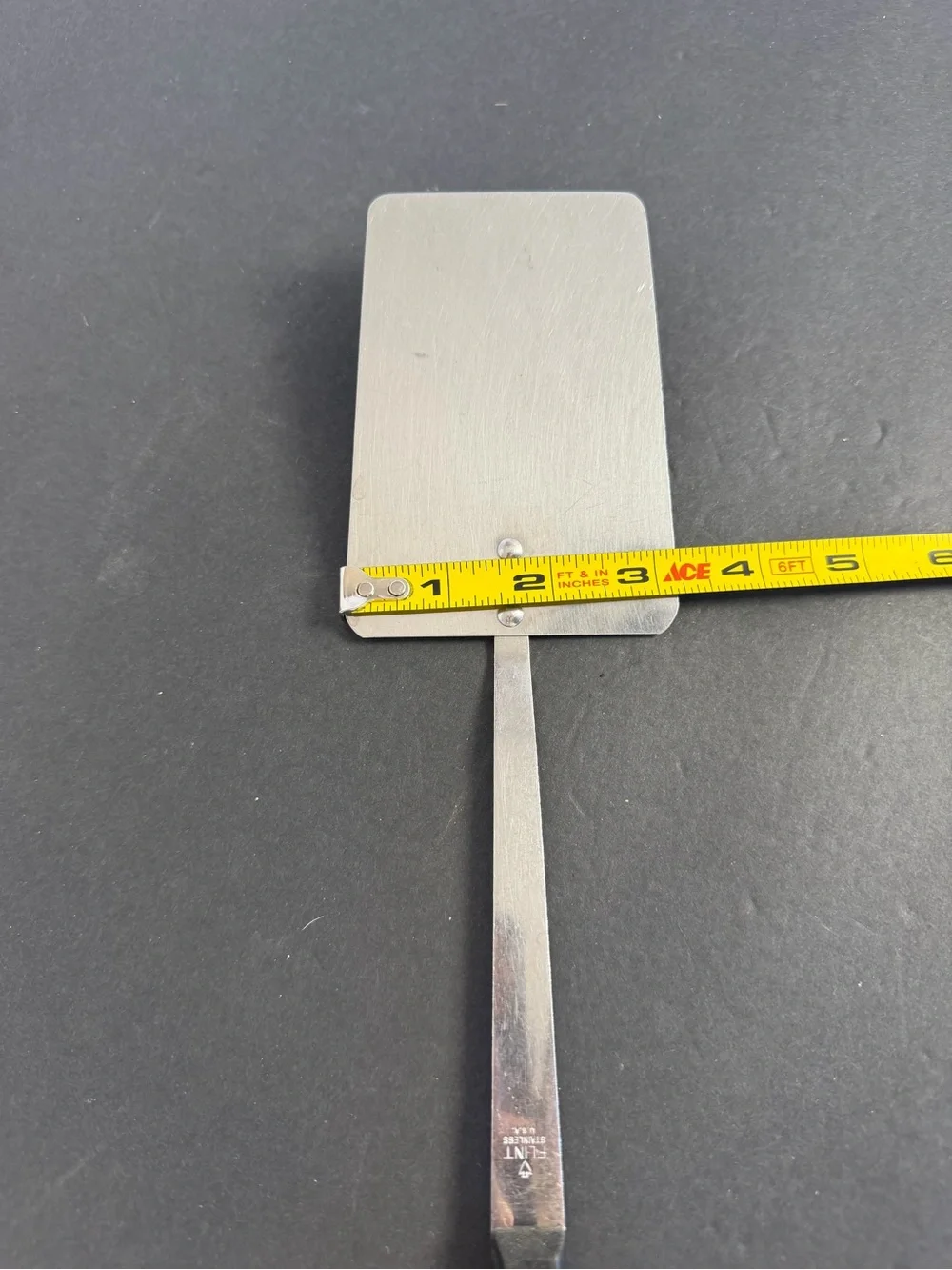 Vtg FLINT Arrowhead SPATULA USA Black Handle Stainless 14”